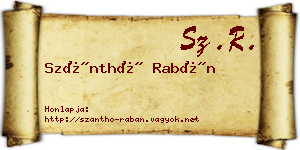 Szánthó Rabán névjegykártya
